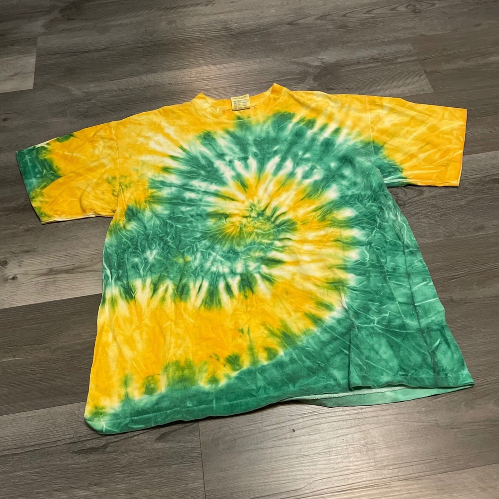 Vintage Life Savers Delites Tie Dye Shirt Mens XL Green Yellow Candy Promo Tee